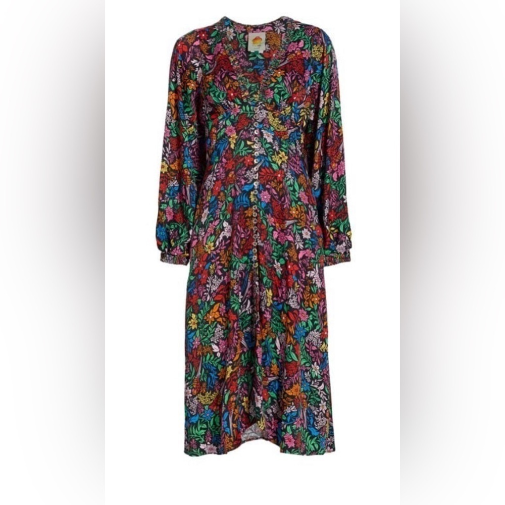 NEW Farm Rio Tropical Garden Midi Dress Size Small - Picture 5 of 8